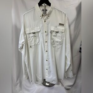 Columbia PFG Men's White Casual Button Down Shirt